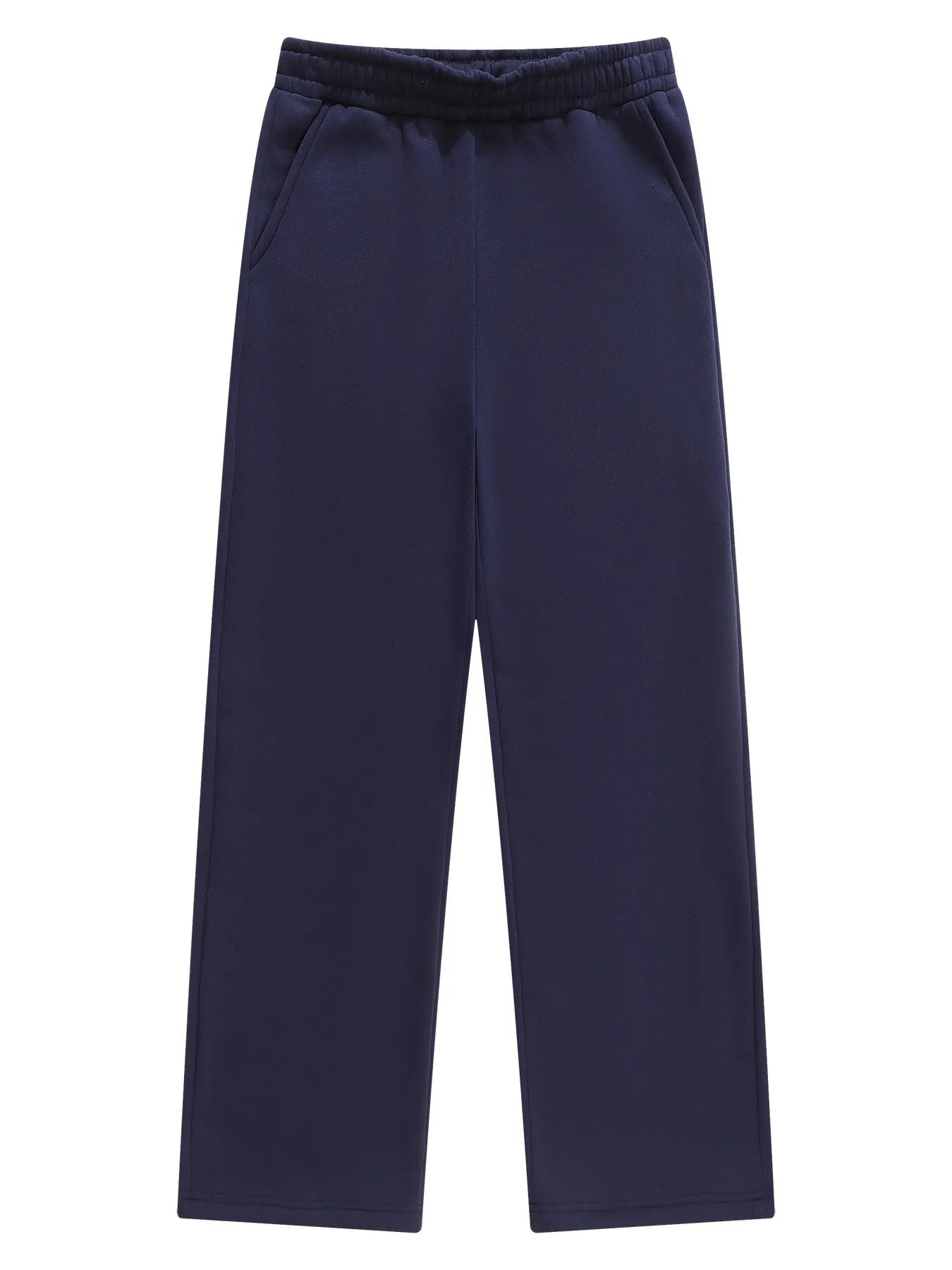Men's wide-leg sweatpants, dark navy with elastic drawstring waist