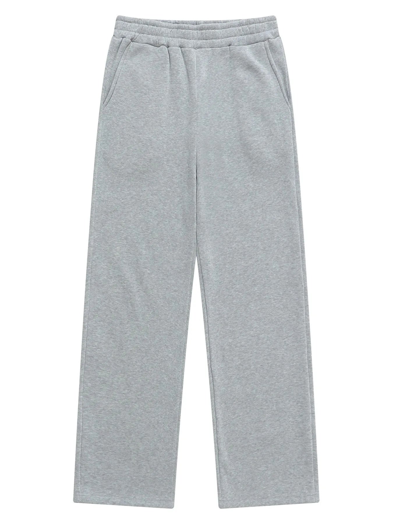 Men's wide-leg sweatpants in light heather gray with elastic waistband