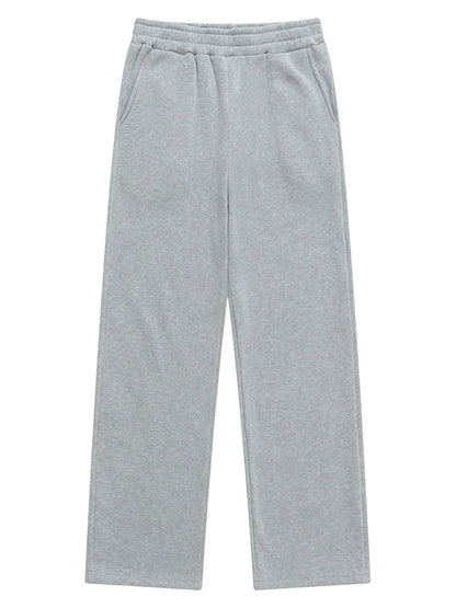 Men's wide-leg sweatpants in light heather gray with elastic waistband