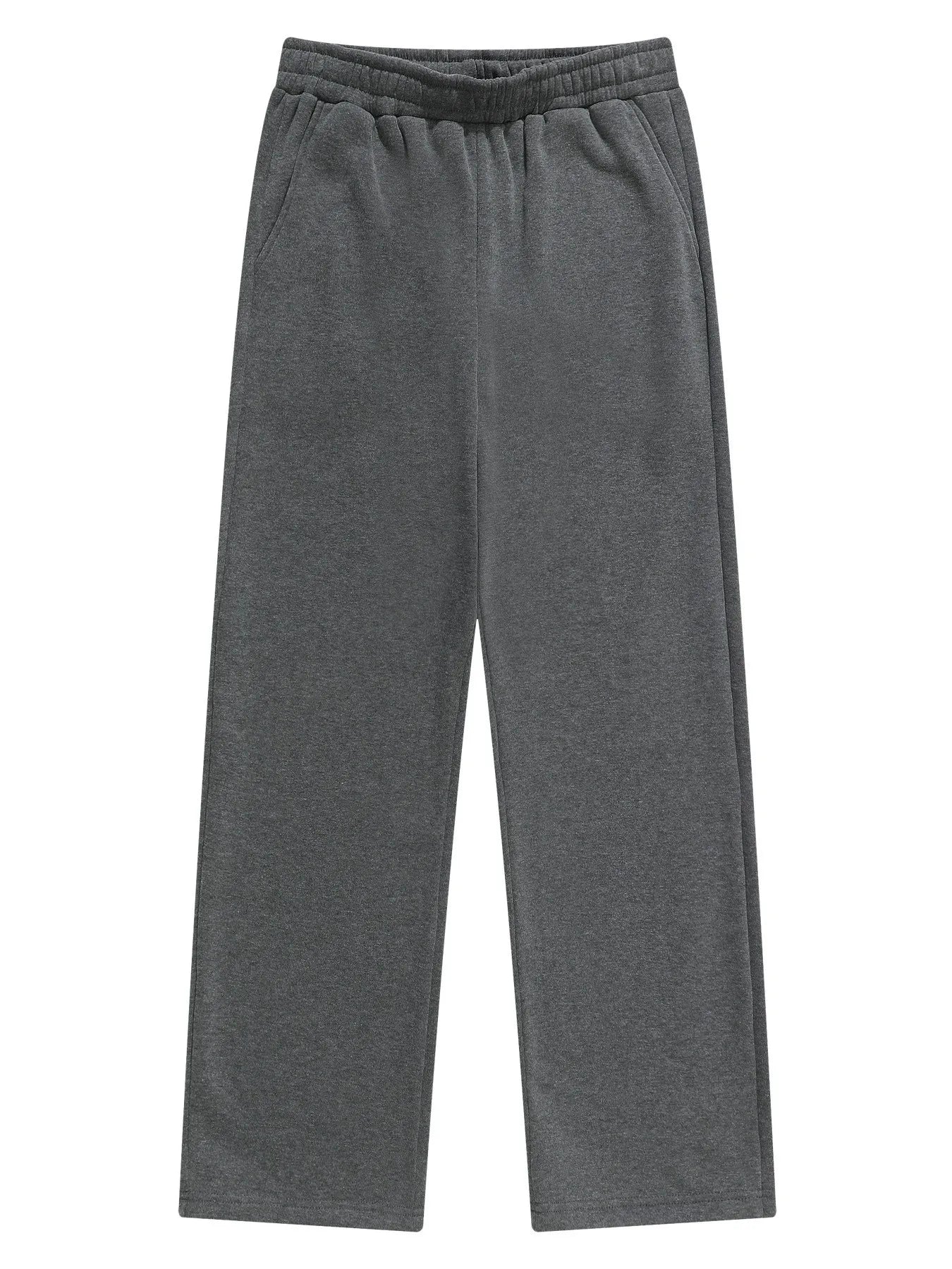 Men's wide-leg sweatpants in charcoal gray with elastic waistband