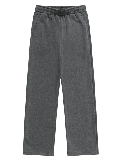 Men's wide-leg sweatpants in charcoal gray with elastic waistband