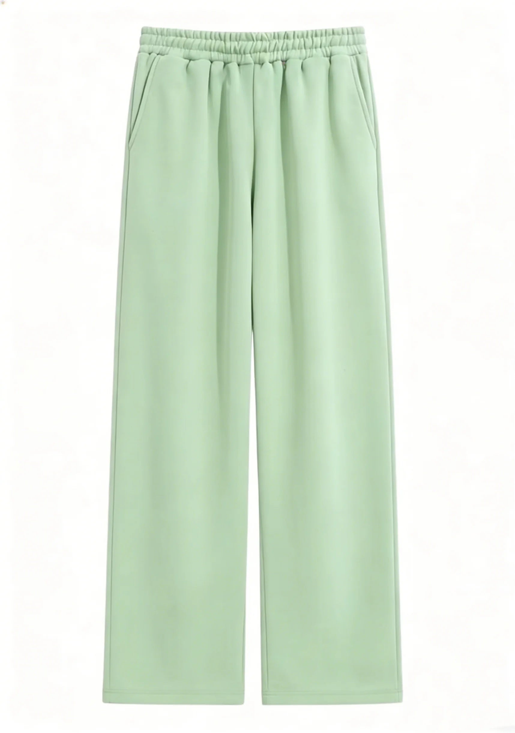 Men's wide-leg sweatpants in mint green with elastic waistband