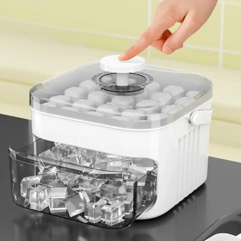 50-Grid Ice Cube Tray with Lid - Double-Layer Reusable Ice Mold & Storage Box
