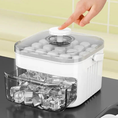 50-Grid Ice Cube Tray with Lid - Double-Layer Reusable Ice Mold & Storage Box