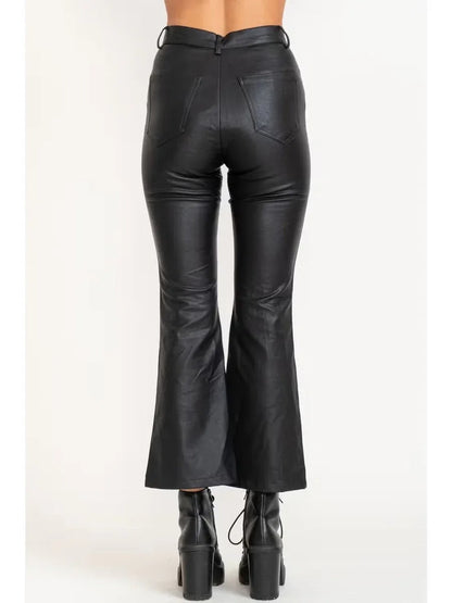 Black High-Waist Flared Trousers