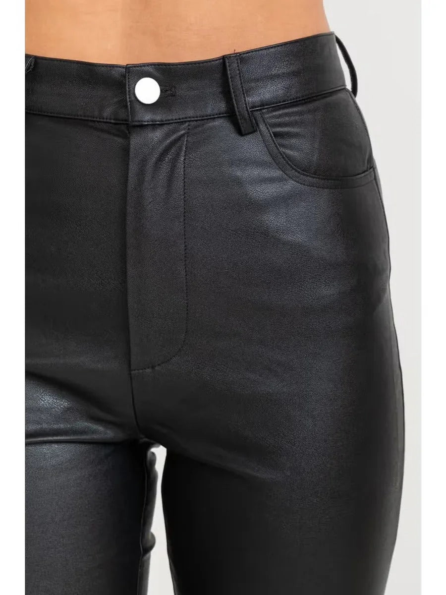 Black High-Waist Flared Trousers