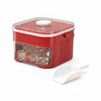 50-Cube Ice Maker with Easy-Press Lid - Double-Layer Ice Tray & Storage Box