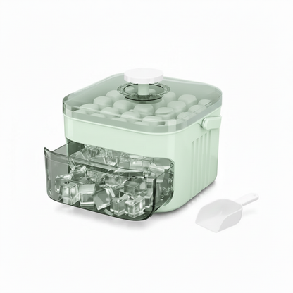 50-Grid Ice Cube Tray with Lid - Double-Layer Reusable Ice Mold & Storage Box