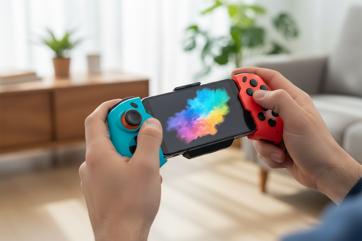 Mobile Game Controller for iPhone & Android - Bluetooth Gamepad Joystick for PUBG