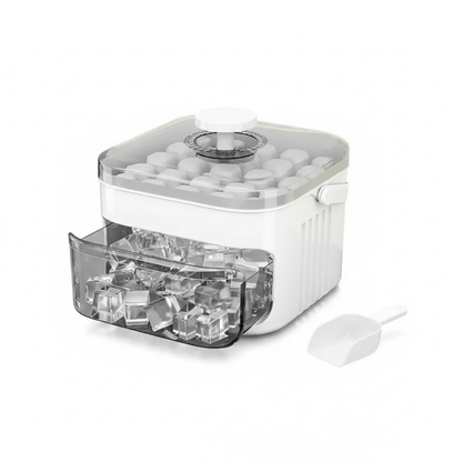 50-Grid Ice Cube Tray with Lid - Double-Layer Reusable Ice Mold & Storage Box