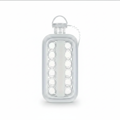 Portable 2-in-1 Ice Ball Maker Water Bottle - Folding Silicone Ice Cube Mold
