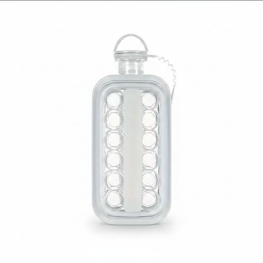 Portable 2-in-1 Ice Ball Maker Water Bottle - Folding Silicone Ice Cube Mold